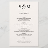 Menu de mariage à l'esperluette de script monogram (Devant)