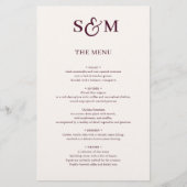 Menu de mariage à l'esperluette de script monogram (Devant)