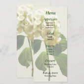 Menu de mariage à l'hydrangea blanc simple (Devant / Derrière)