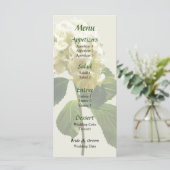 Menu de mariage à l'hydrangea blanc simple (Debout devant)