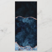 Menu de mariage à marbre d'agate en or rose bleu m (Dos)