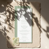 Menu de mariage à monogramme avec blason botanique