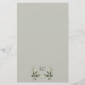 Menu de mariage à monogramme de branche d'olive ve (Dos)