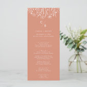 Menu de mariage à monogramme de fleur sauvage en t (Debout devant)