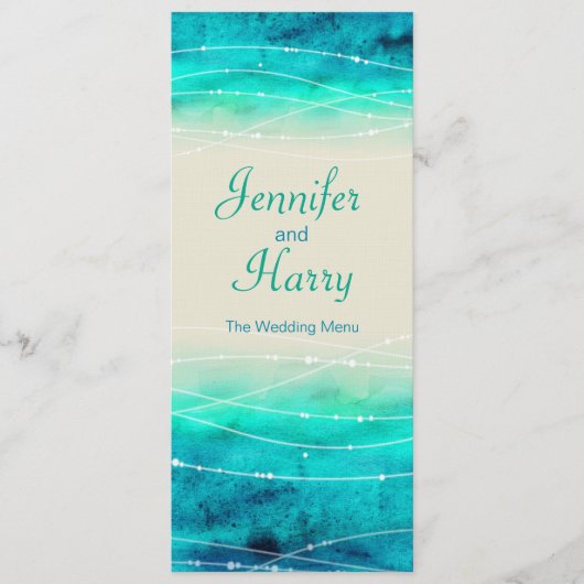 Menu de mariage à paillettes peint moderne (Devant)