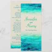 Menu de mariage à paillettes peint moderne (Devant / Derrière)