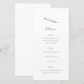 Menu de mariage à plumes (Devant / Derrière)