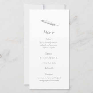 Menu de mariage à plumes