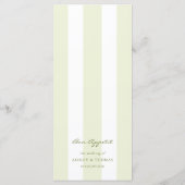 Menu de mariage à rayures vertes (Dos)