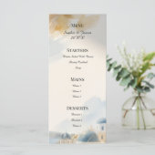 Menu de mariage à Santorin aquarelle (Debout devant)
