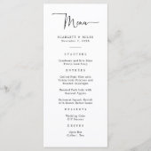 Menu de mariage à script simple (Devant)