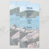 Menu de mariage à St. Thomas sur la côte rocheuse (Devant / Derrière)
