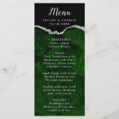 Menu de mariage Agate verte et argentée (Devant)
