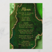 Menu de mariage Agate verte et dorée (Devant)
