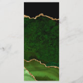Menu de mariage Agate verte et dorée (Dos)