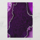 Menu de mariage Agate Violet et Argent (Dos)