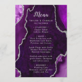 Menu de mariage Agate Violet et Argent (Devant)