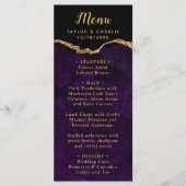 Menu de mariage Agate Violet et Or (Devant)
