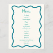 Menu de mariage amusant avec bordure ondulée fanta (Devant)