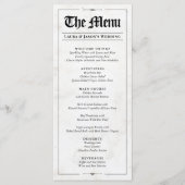 Menu de mariage amusant avec journal de jeux de ma (Devant)