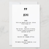Menu de mariage Apostrophe (Devant)