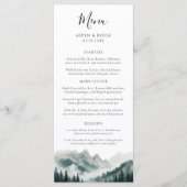 Menu de mariage aquarelle Forêt Brumeuse de Verdan (Devant)