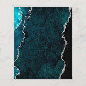 Menu de mariage argent bleu sarcelle agate budget (Dos)