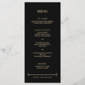 Menu de mariage Art Déco vintage (Devant)