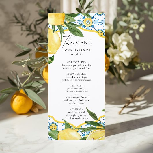 Menu de mariage au citron méditerranéen
