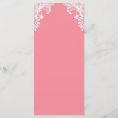 Menu de mariage au dentelle rose (Dos)