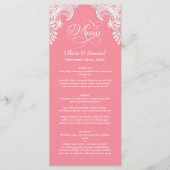 Menu de mariage au dentelle rose (Devant)