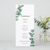 Menu de mariage au eucalyptus aquarelle (Debout devant)