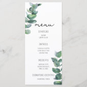 Menu de mariage au eucalyptus aquarelle (Devant)