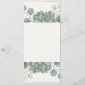 Menu de mariage au eucalyptus bleu poussiéreux (Dos)