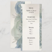 Menu de mariage au eucalyptus gris bleu (Devant / Derrière)