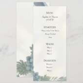 Menu de mariage au eucalyptus gris bleu (Devant / Derrière)