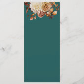 Menu de mariage automnal sarcelle (Dos)