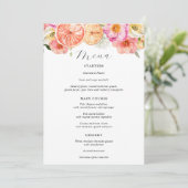 Menu de mariage aux agrumes rose vif (Debout devant)