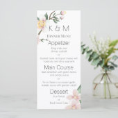 Menu de mariage aux fleurs de pommier à l'aquarell (Debout devant)