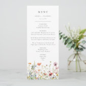 Menu de mariage aux fleurs sauvages (Debout devant)