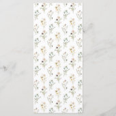 Menu de mariage aux fleurs sauvages (Dos)