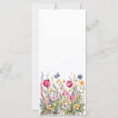 Menu de mariage aux fleurs sauvages bohèmes du jar (Dos)