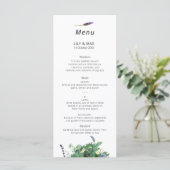 Menu de mariage aux fleurs sauvages botaniques (Debout devant)