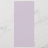 Menu de mariage aux fleurs violettes. Menu de dîne (Dos)