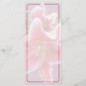 Menu de mariage aux lys Stargazer en bouquet (Dos)