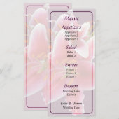 Menu de mariage aux lys Stargazer en bouquet (Devant / Derrière)