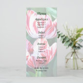 Menu de mariage aux tulipes rouges et blanches élé (Debout devant)