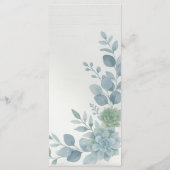 Menu de mariage avec bordure latérale botanique bl (Dos)