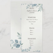 Menu de mariage avec bordure latérale botanique bl (Devant / Derrière)