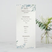 Menu de mariage avec bordure latérale botanique bl (Debout devant)